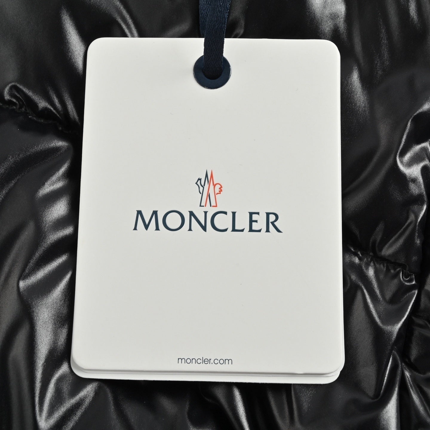 High-Gloss Nylon Long Down Parka | Black