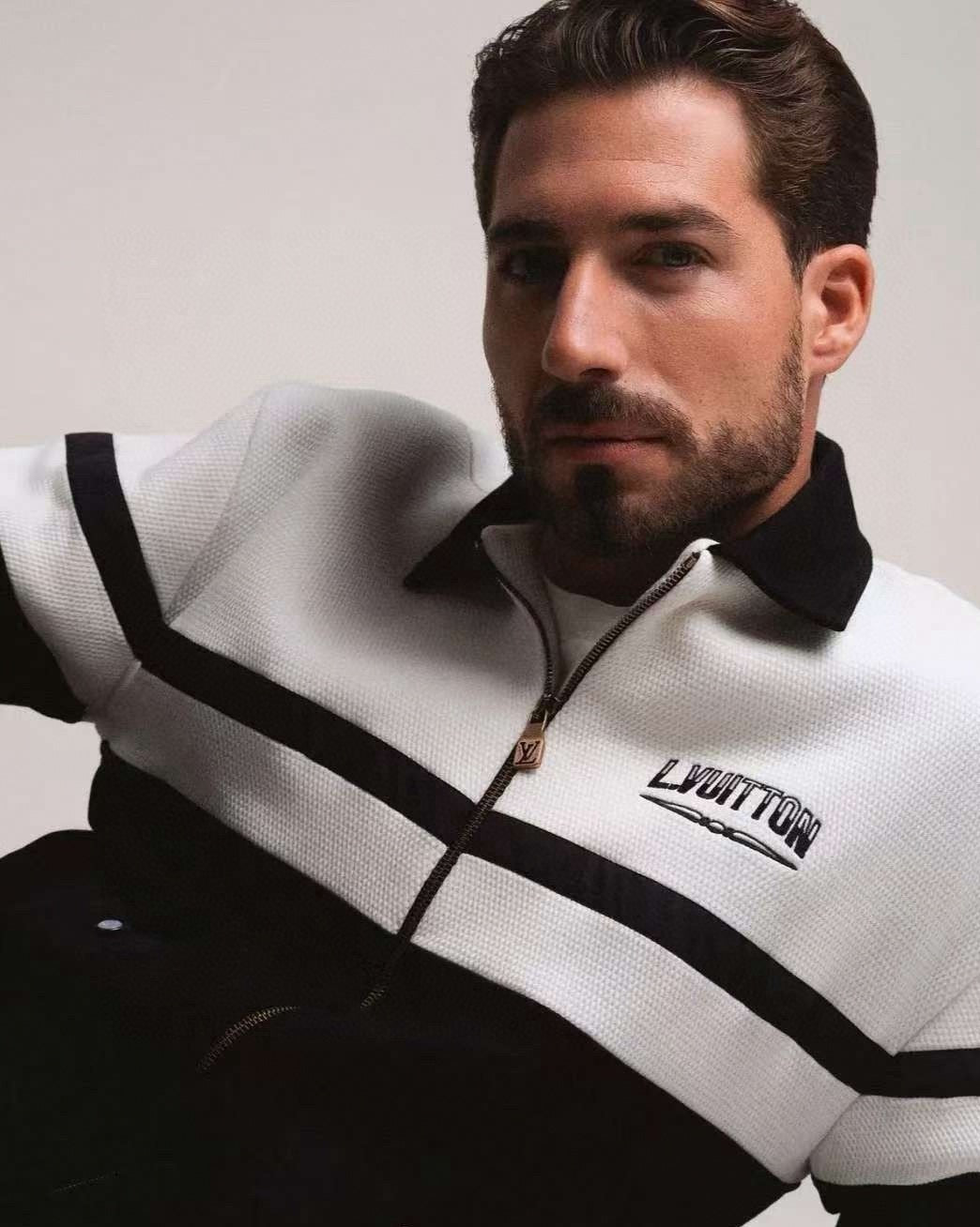 Mesh Zip Jacket | Black & White