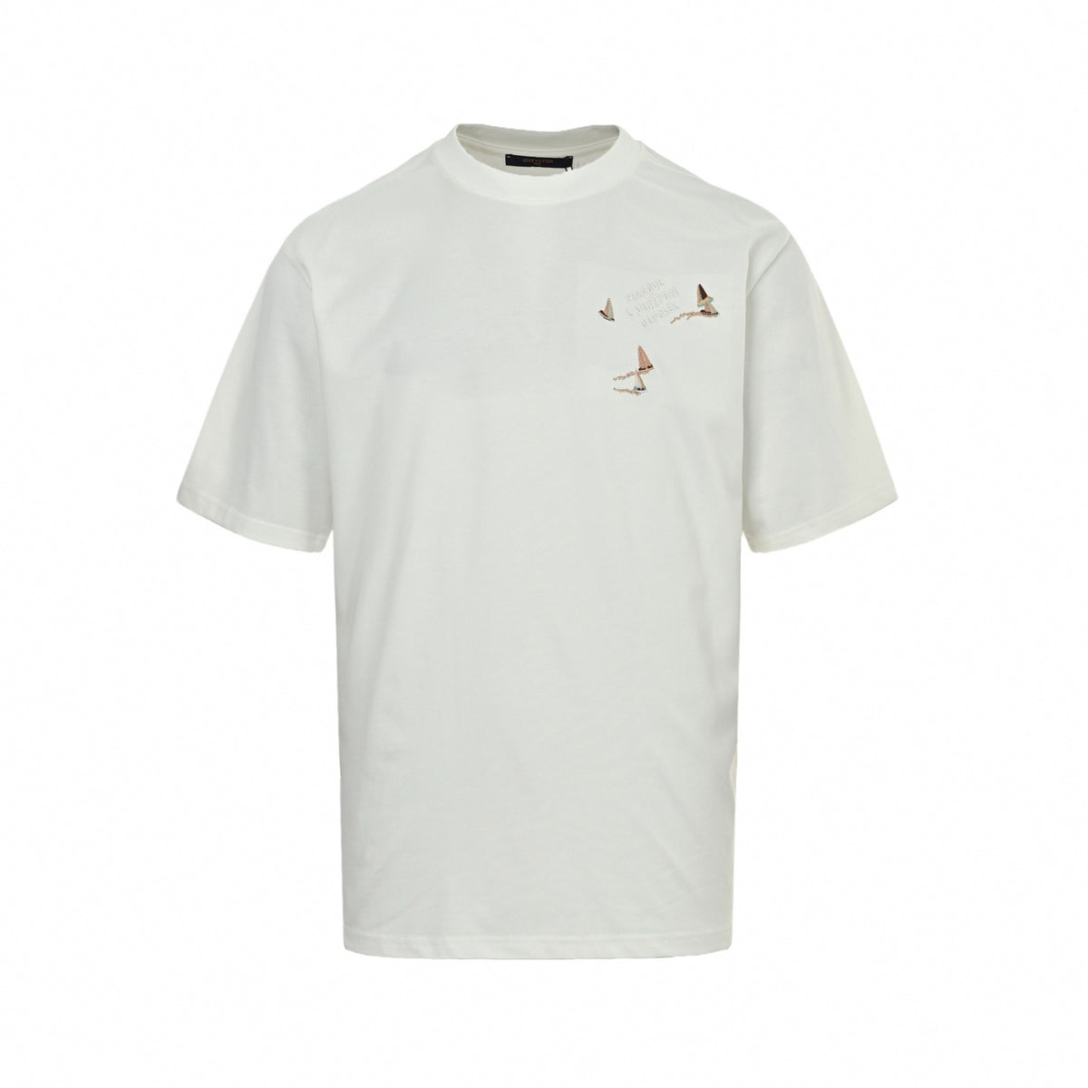 Embroidered Sailboat LV Logo T-Shirt - White