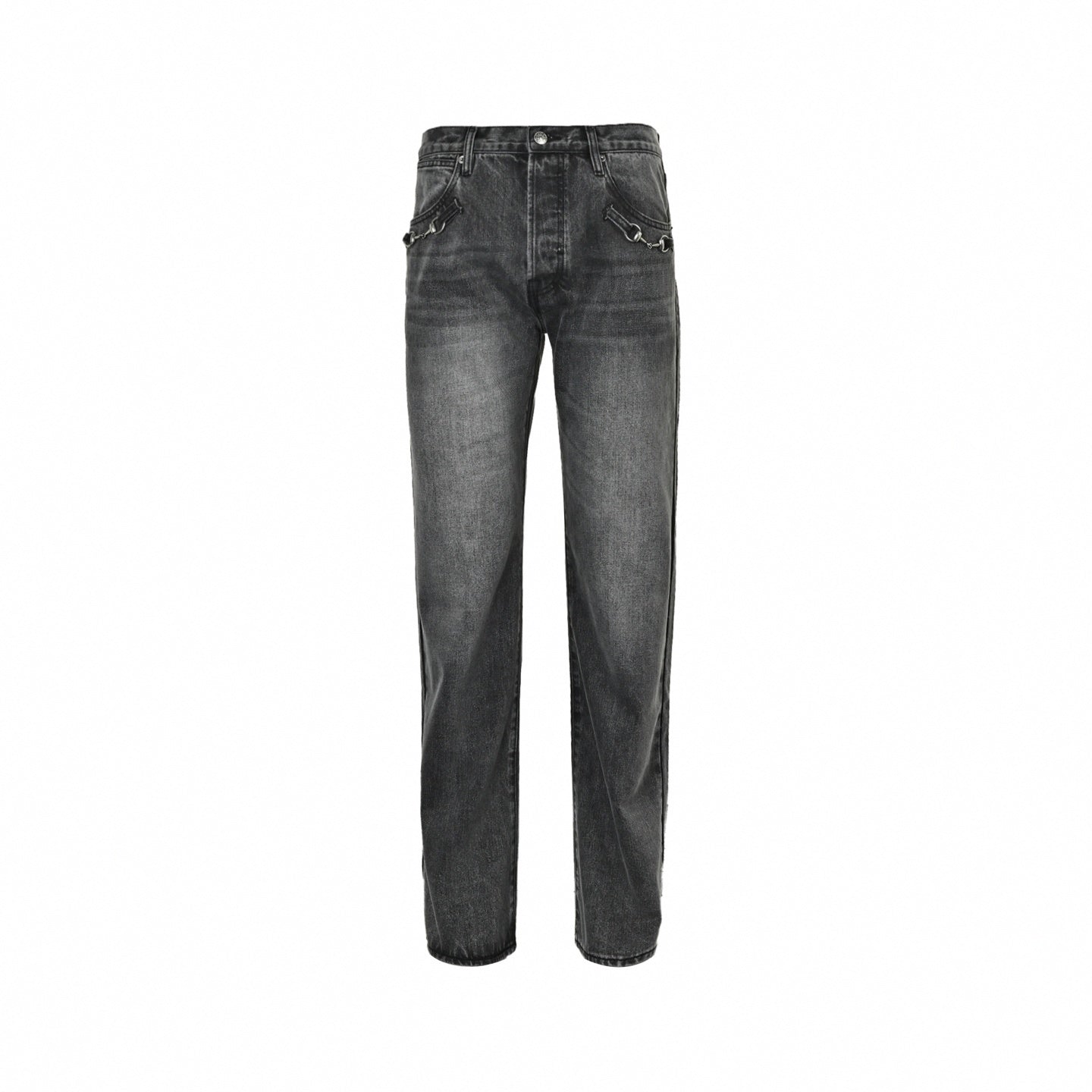 Horsebit Washed Denim Jeans – HauteRoma
