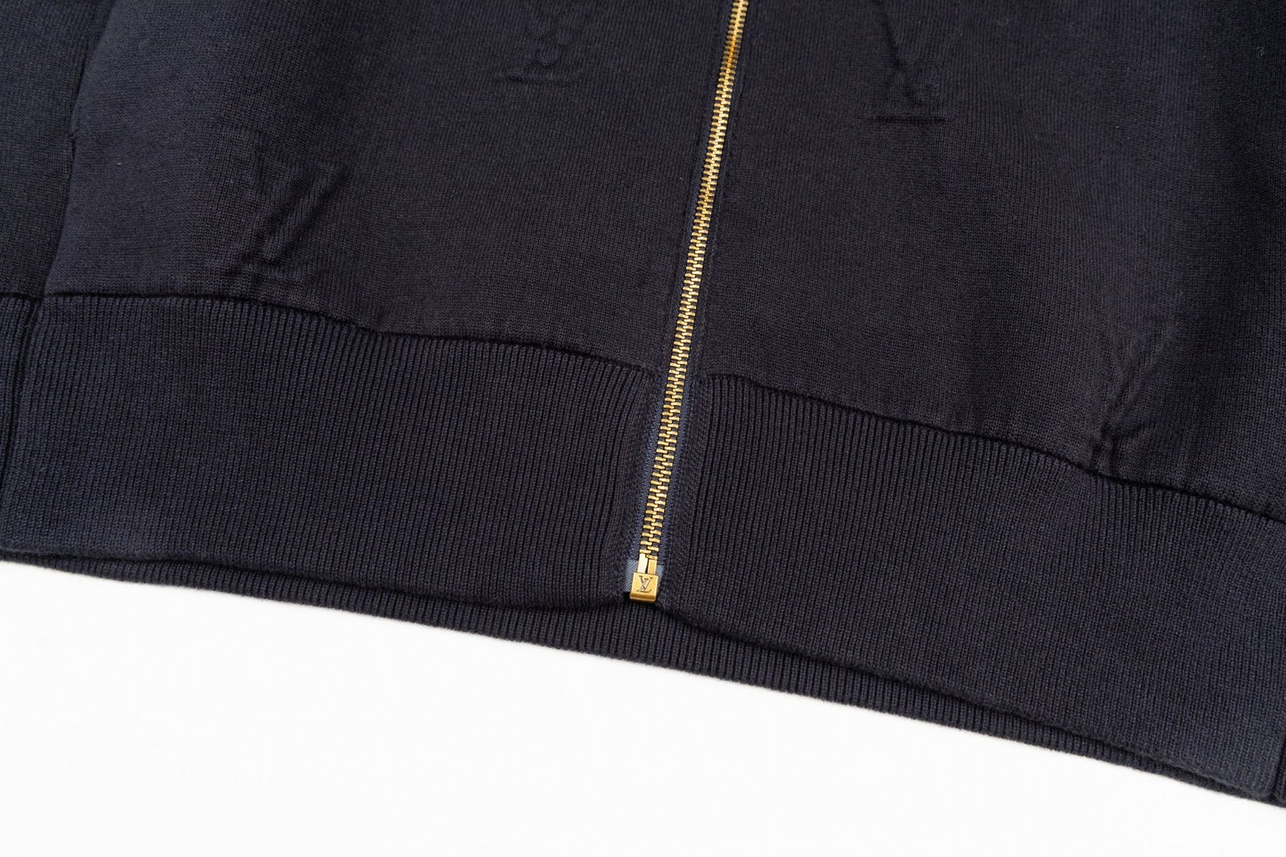 3D Monogram Embossed Zip-Through Cardigan | Midnight Blue