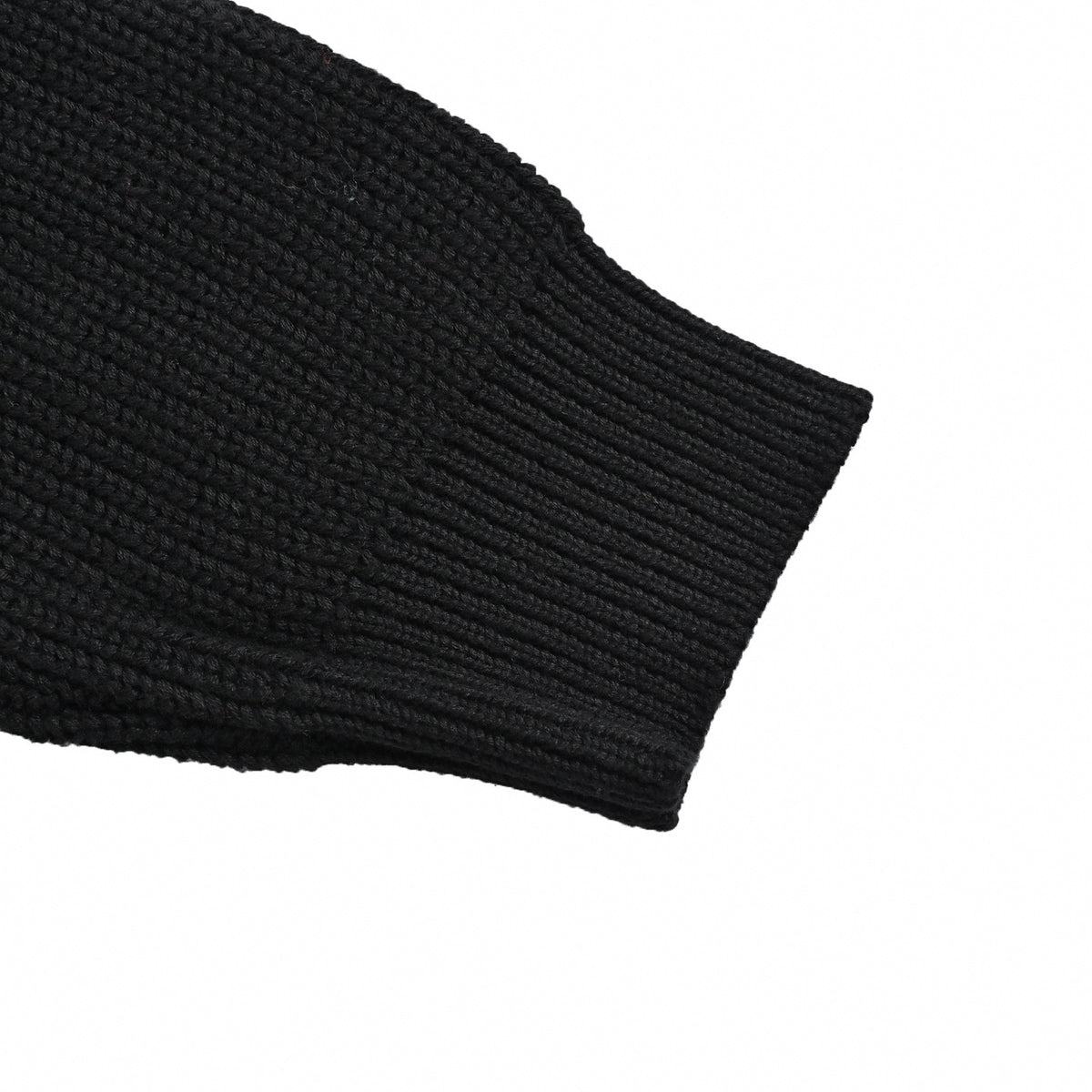 Damier 3D Textured Half-Zip Wool Sweater in Black
