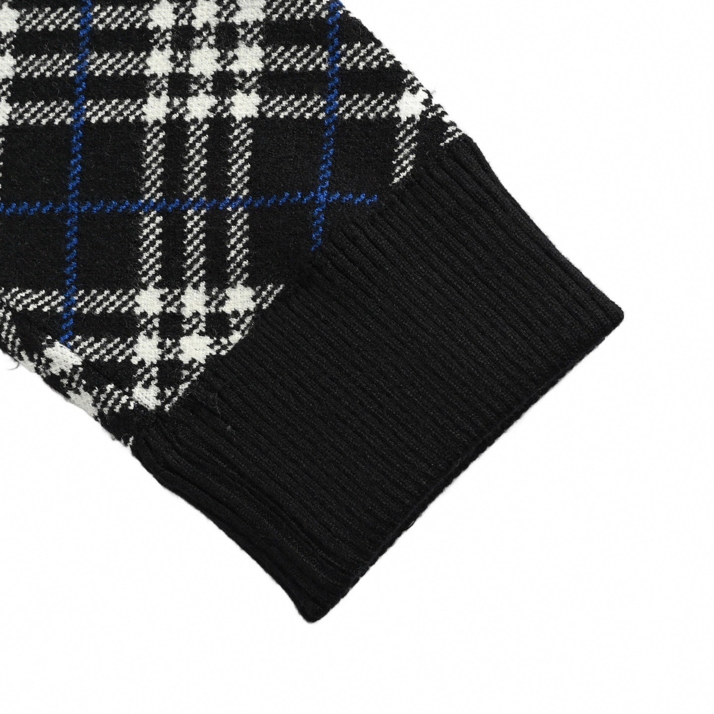 Diagonal Check Knit Zip-Up Jacket