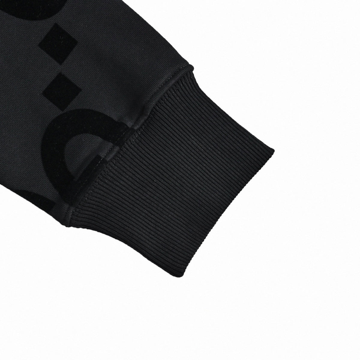 Jumbo GG Flocked Velvet Hoodie in Black