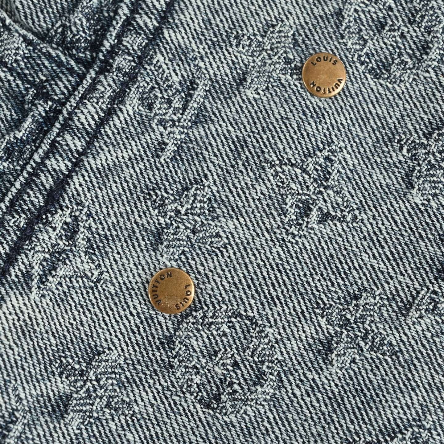 Monogram Jacquard Denim Hoodie | Faded Blue