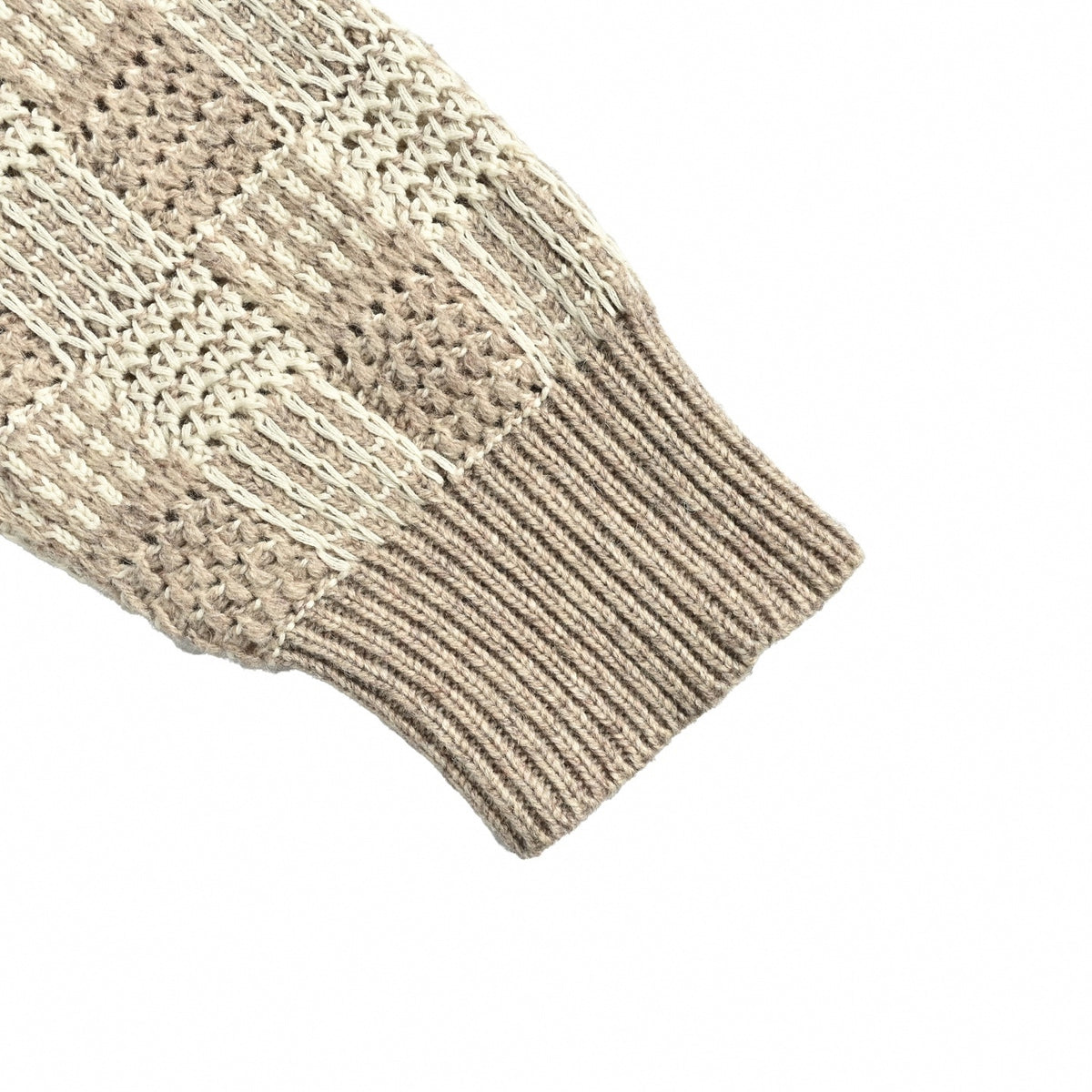 Open-Weave Damier Polo Cardigan