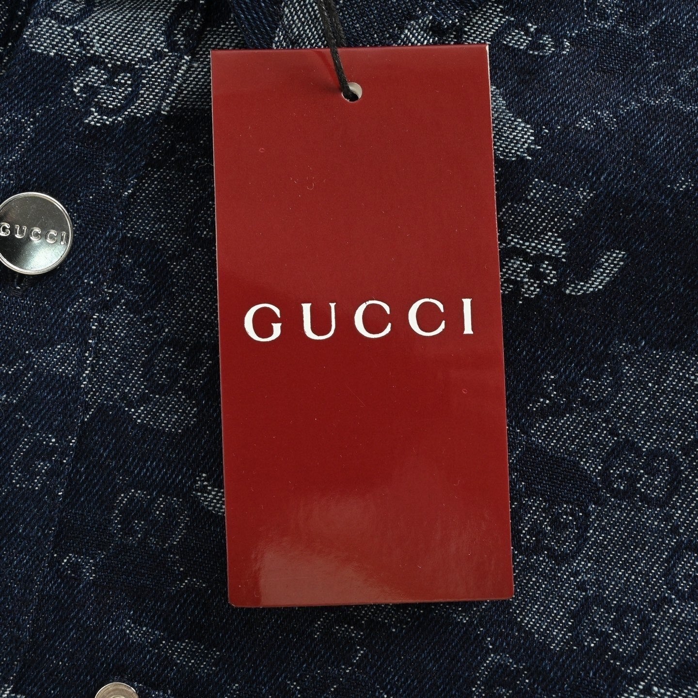 Camouflage Jacquard Denim Overshirt | Navy Blue