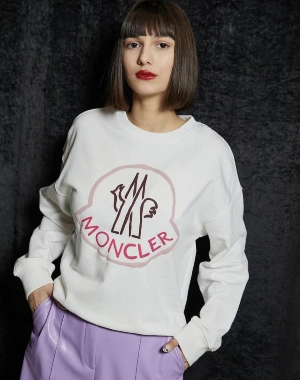 Sketch Logo Cotton Jersey Crewneck | White