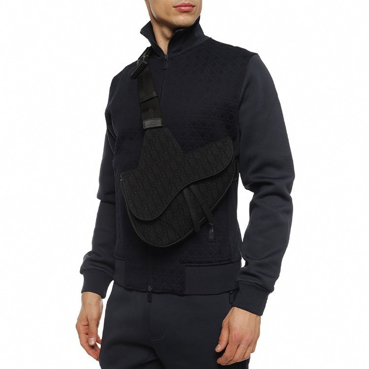 Oblique Jacquard Saddle Bag