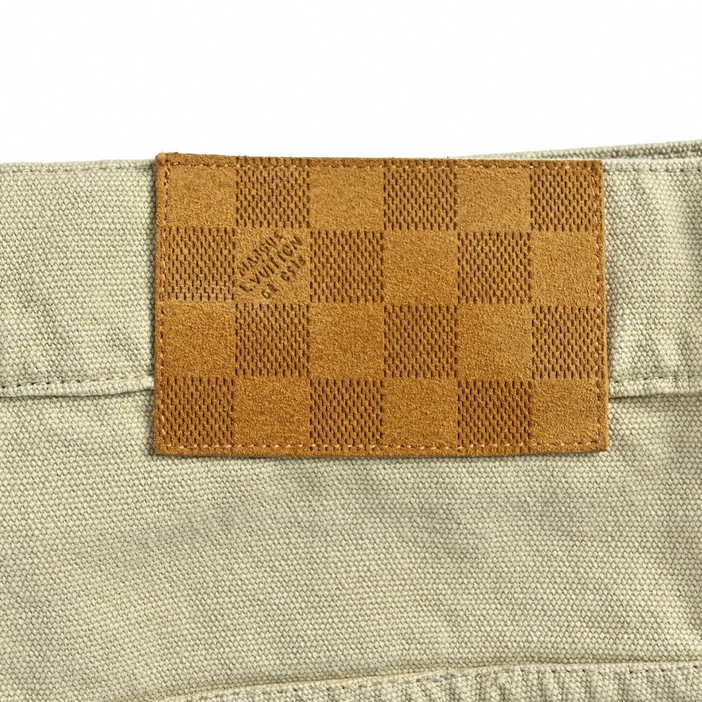 Embroidered Monogram Canvas Wide-Leg Trousers - Beige