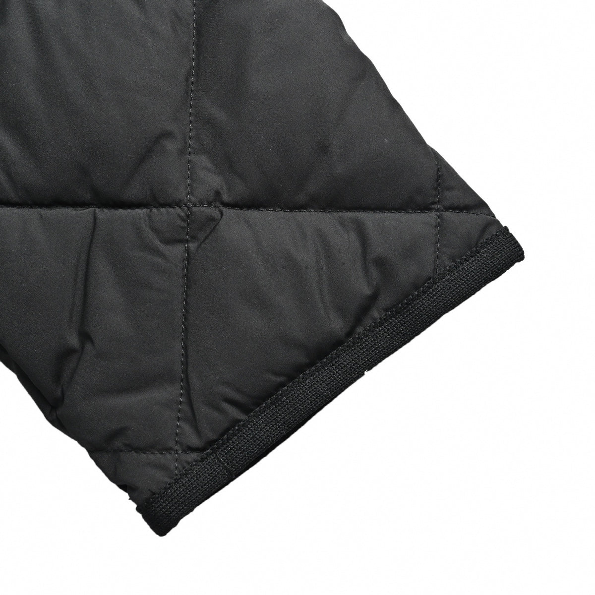 Diamond Quilted Fur-Collar Belted Jacket in Black