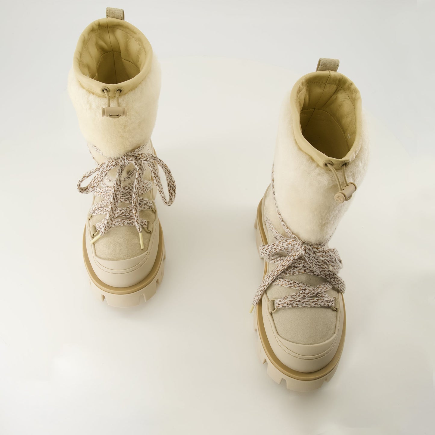 Suede and Shearling Peak Boots