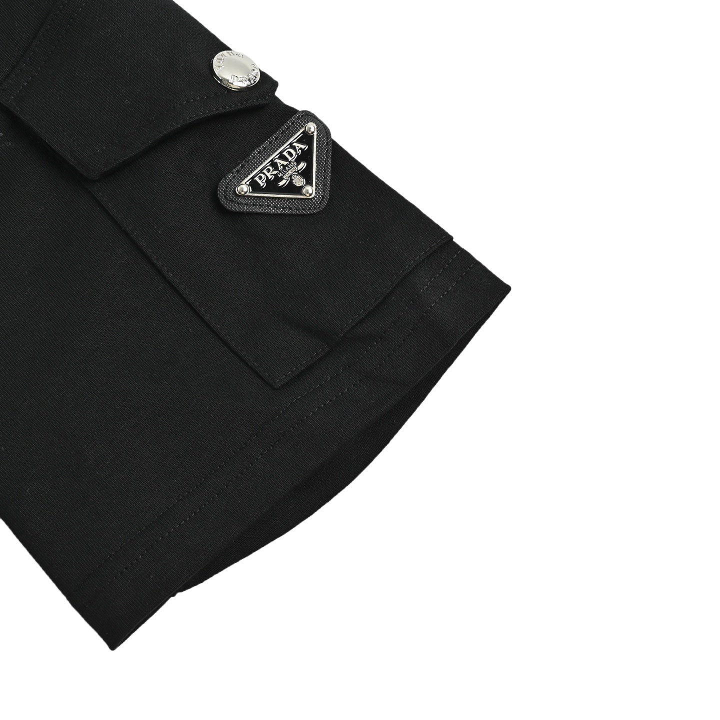 Logo Print T-Shirt with Sleeve Pocket | Black
