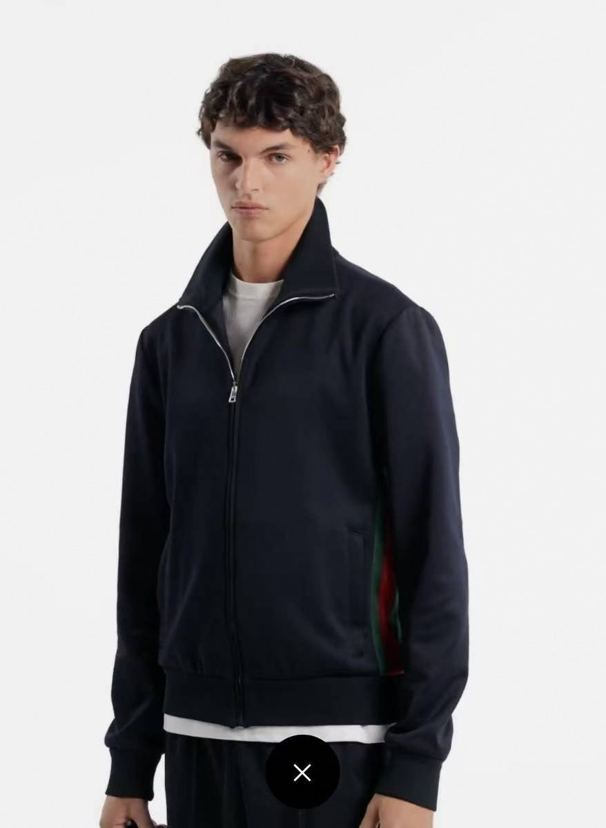 Web Stripe Jersey Tracksuit | Black