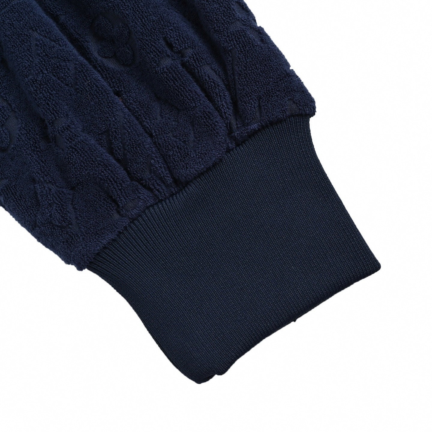 Monogram Toweling Zip-Up Hoodie | Navy