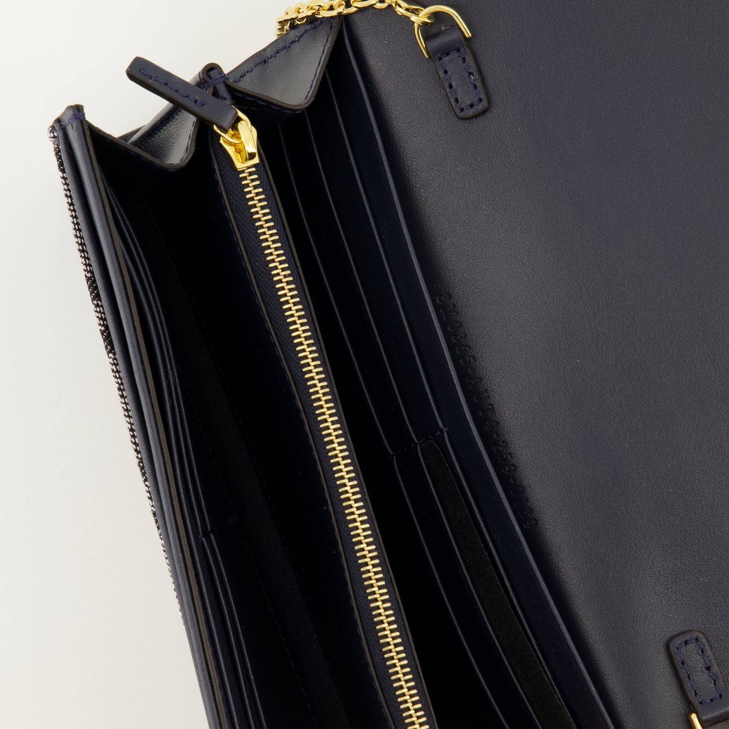 FF Denim Chain Baguette Wallet in Blue