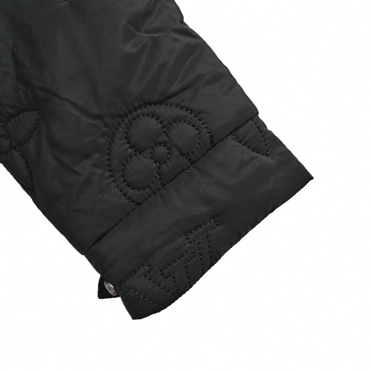 Monogram Quilted Utility Overshirt Jacket in Black