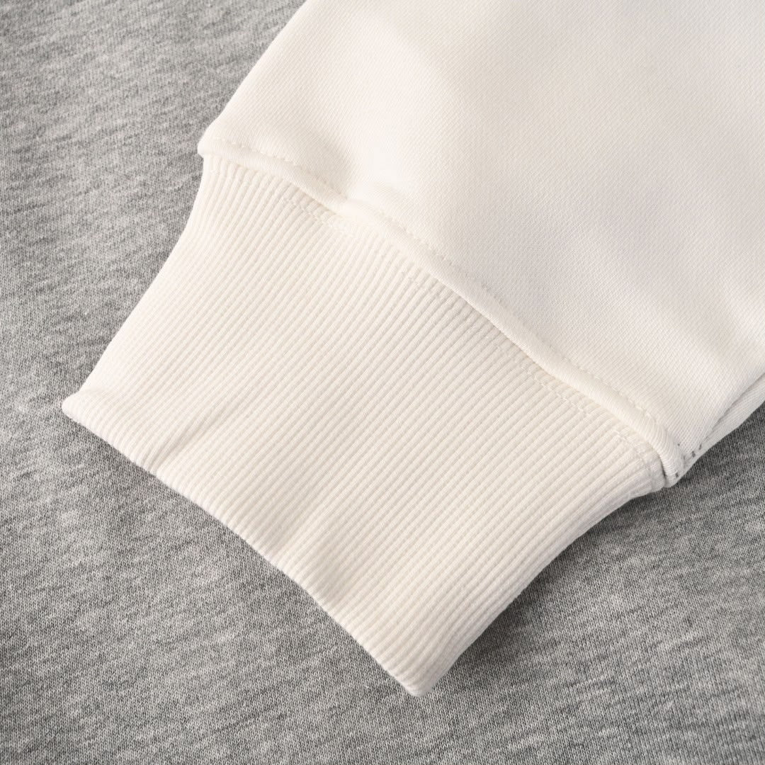 Embroidered Logo Layered Sweatshirt in Grey & Off-White