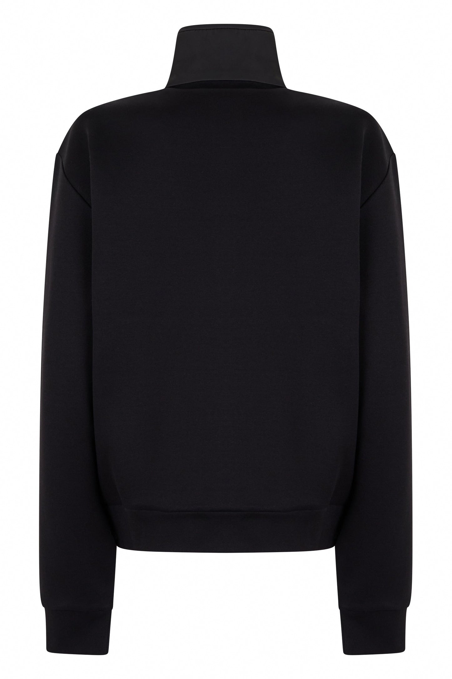 Paneled Zip-Up Sweatshirt | Black
