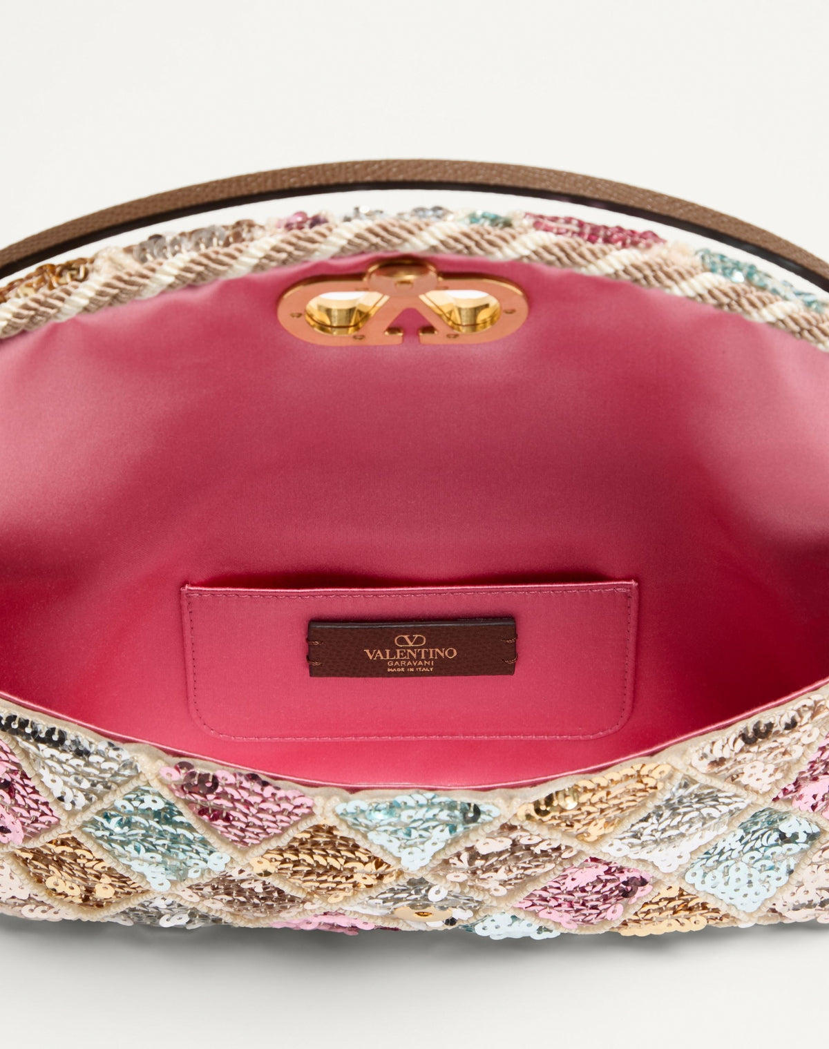 DeVain Small Shoulder Bag with Rhombelle Sequin Embroidery in Multicolor