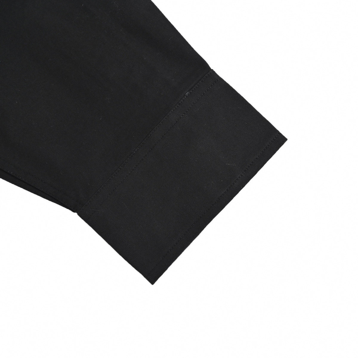 Rhinestone Back Logo Cotton Button-Down Oversized Shirt in Black