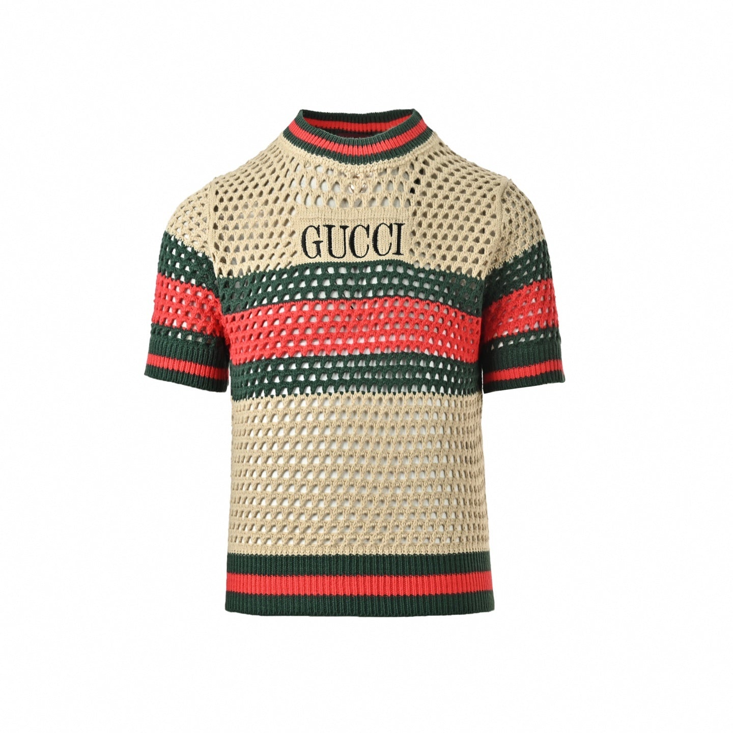 Web Stripe Crochet Knit T-Shirt – HauteRoma