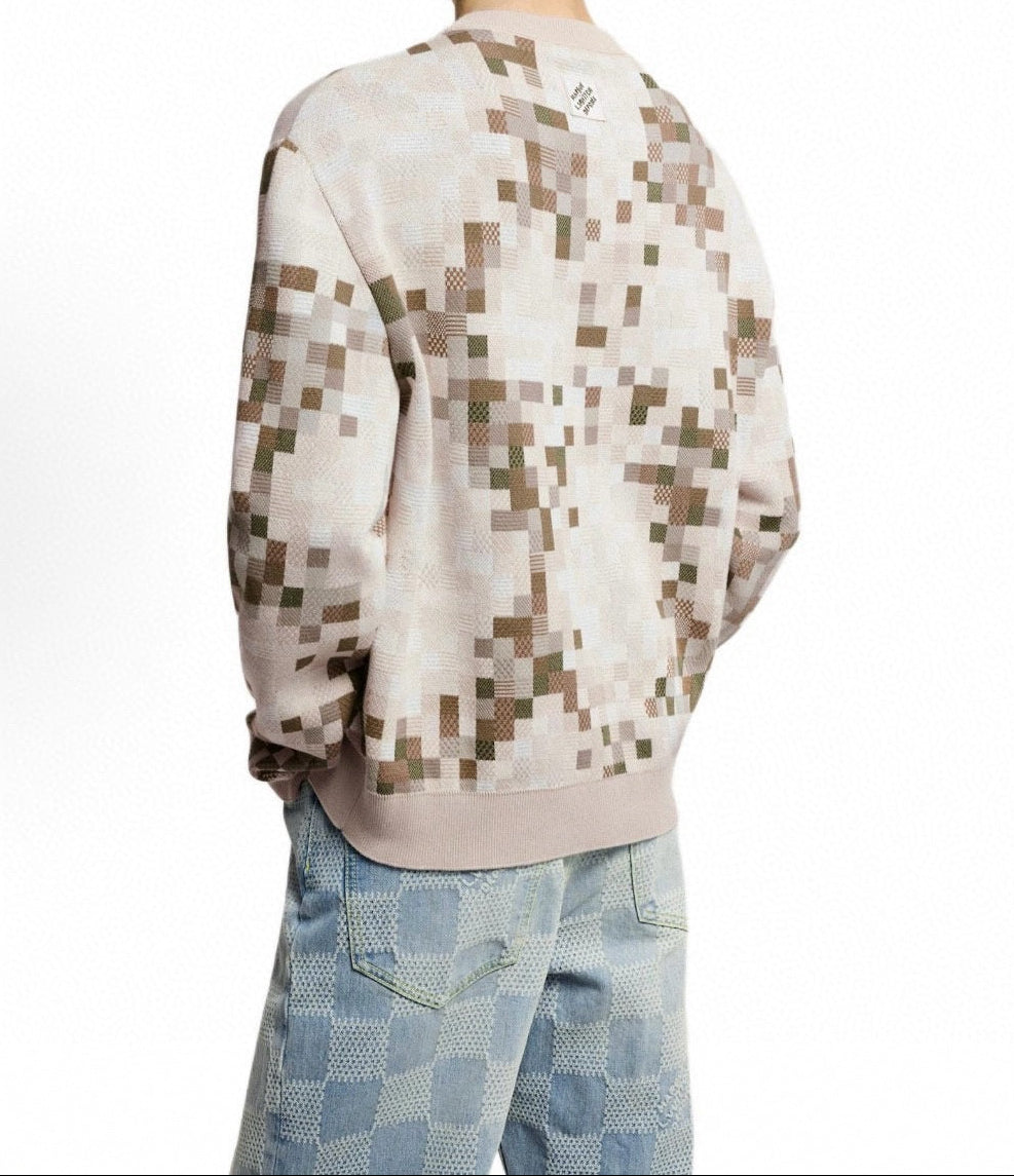 Digital Damier Heritage Script Knit