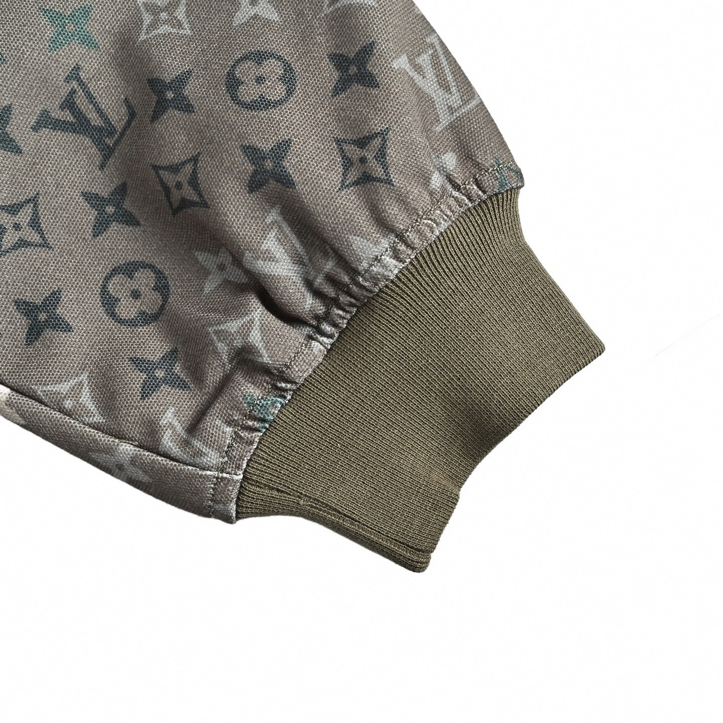 Beaded Monogram Canvas Hooded Jacket - Taupe/Grey