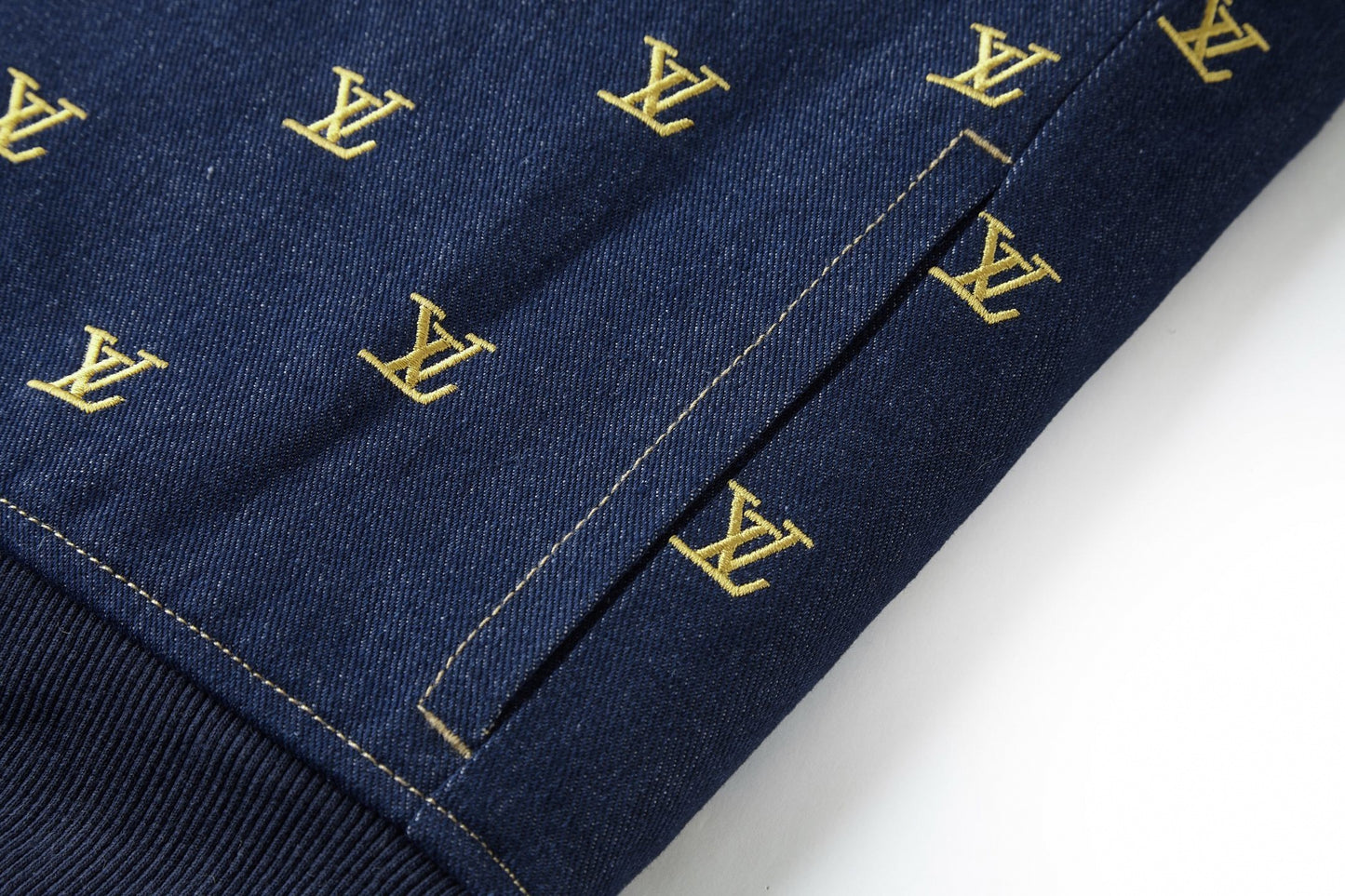 Gold Monogram Denim Jacket | Indigo