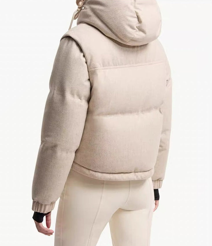 Convertible Puffer Jacket - Light Beige