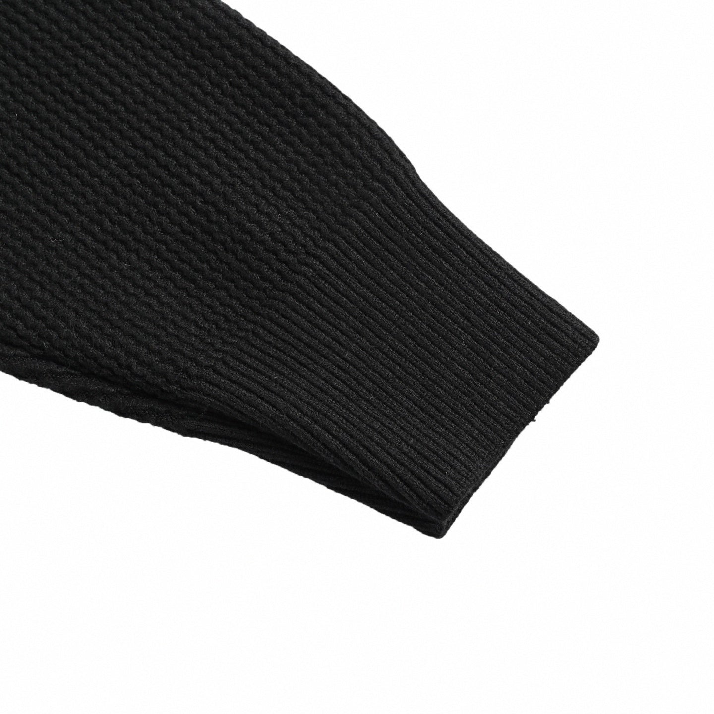 LV Appliqué Ribbed Knit Sweater | Black