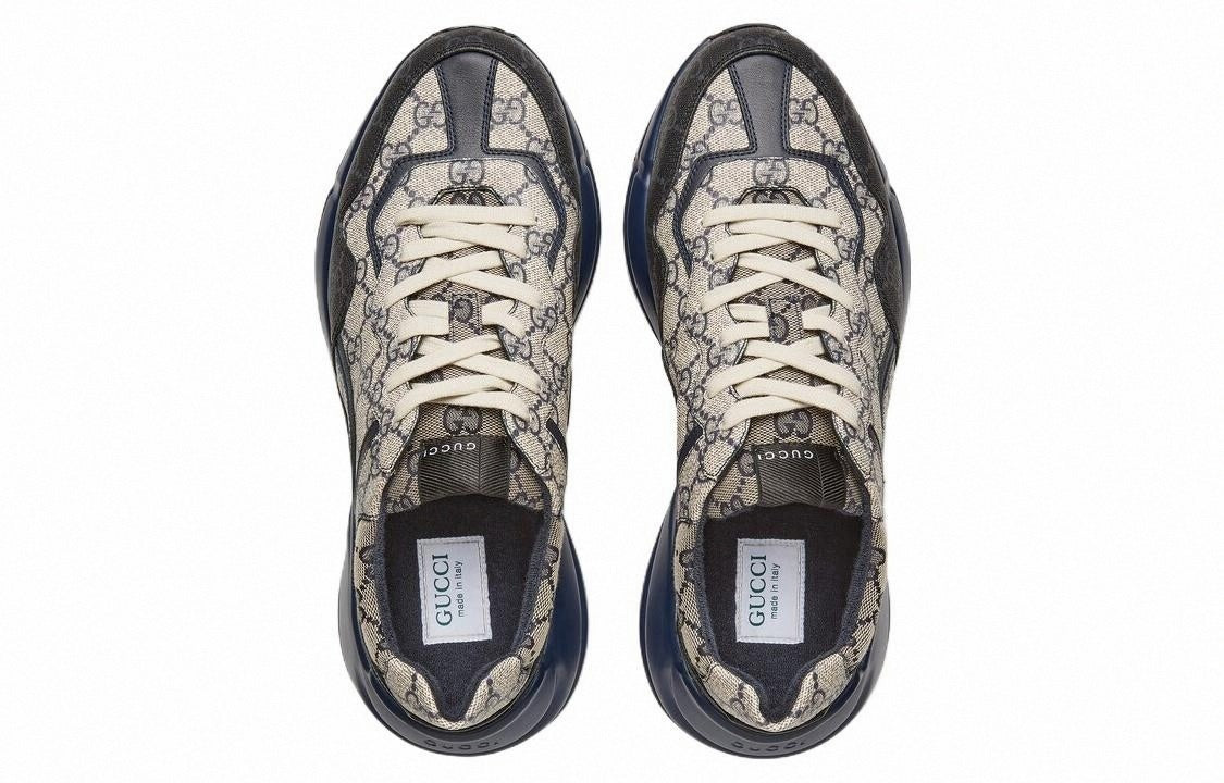 Rhyton GG Supreme Sneakers | Beige & Navy