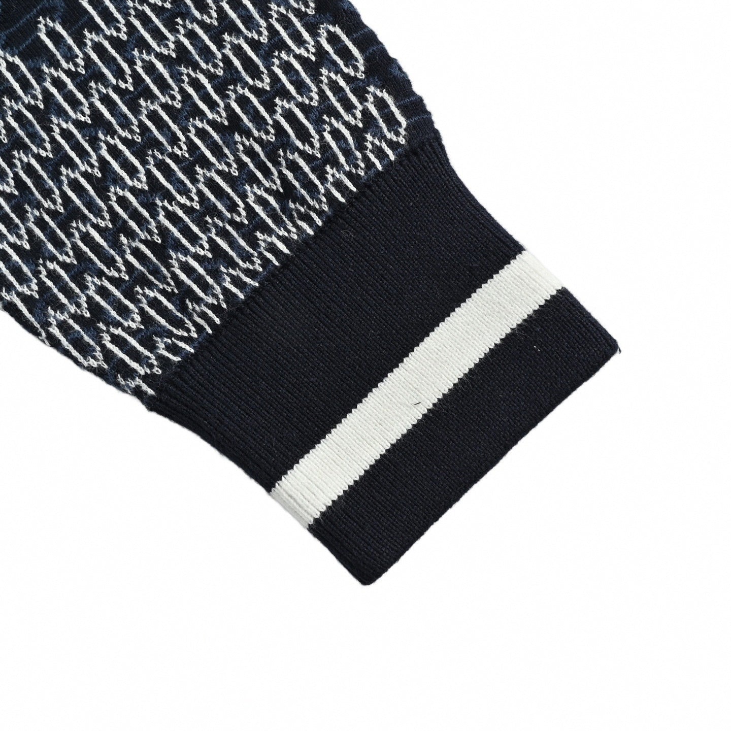 Damier Chain Link Zip-Up Knit | Navy