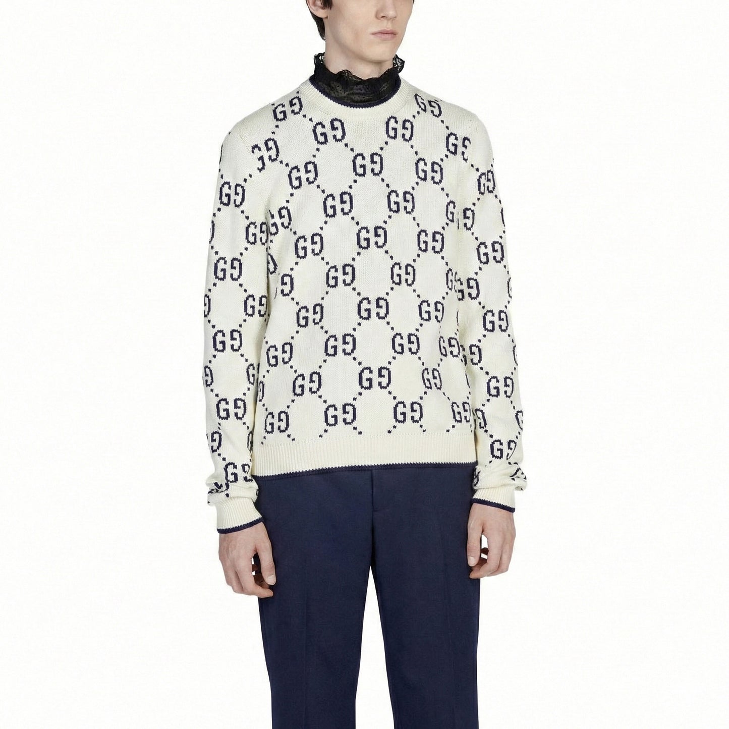 Cotton Wool Picot Trim Sweater