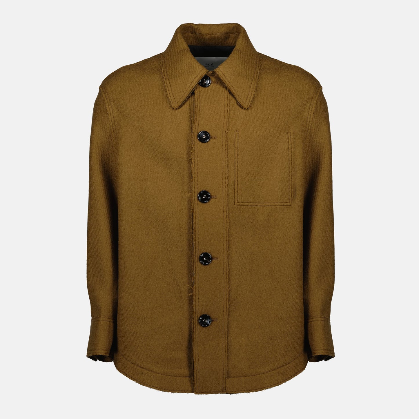 Brown Wool Shirt Jacket