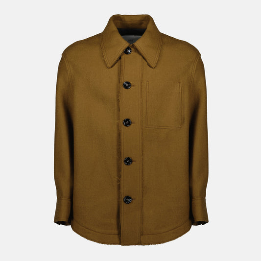 Brown Wool Shirt Jacket