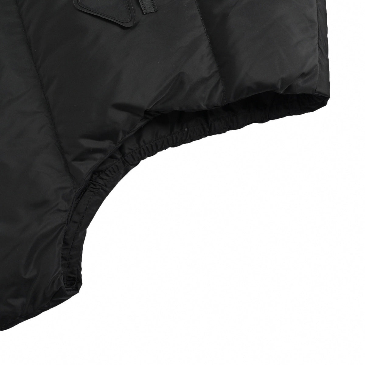 Re-Nylon Fabric Triangle Logo Down Vest Gilet in Black