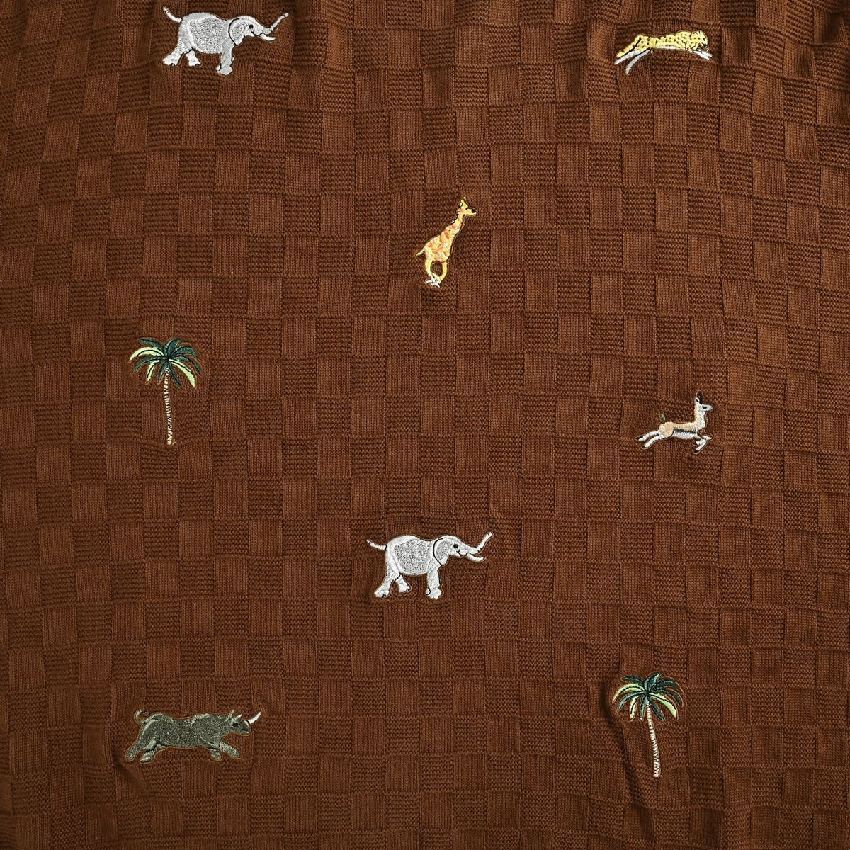 LV x The Darjeeling Limited Safari Embroidered Damier Crewneck Sweater in Brown