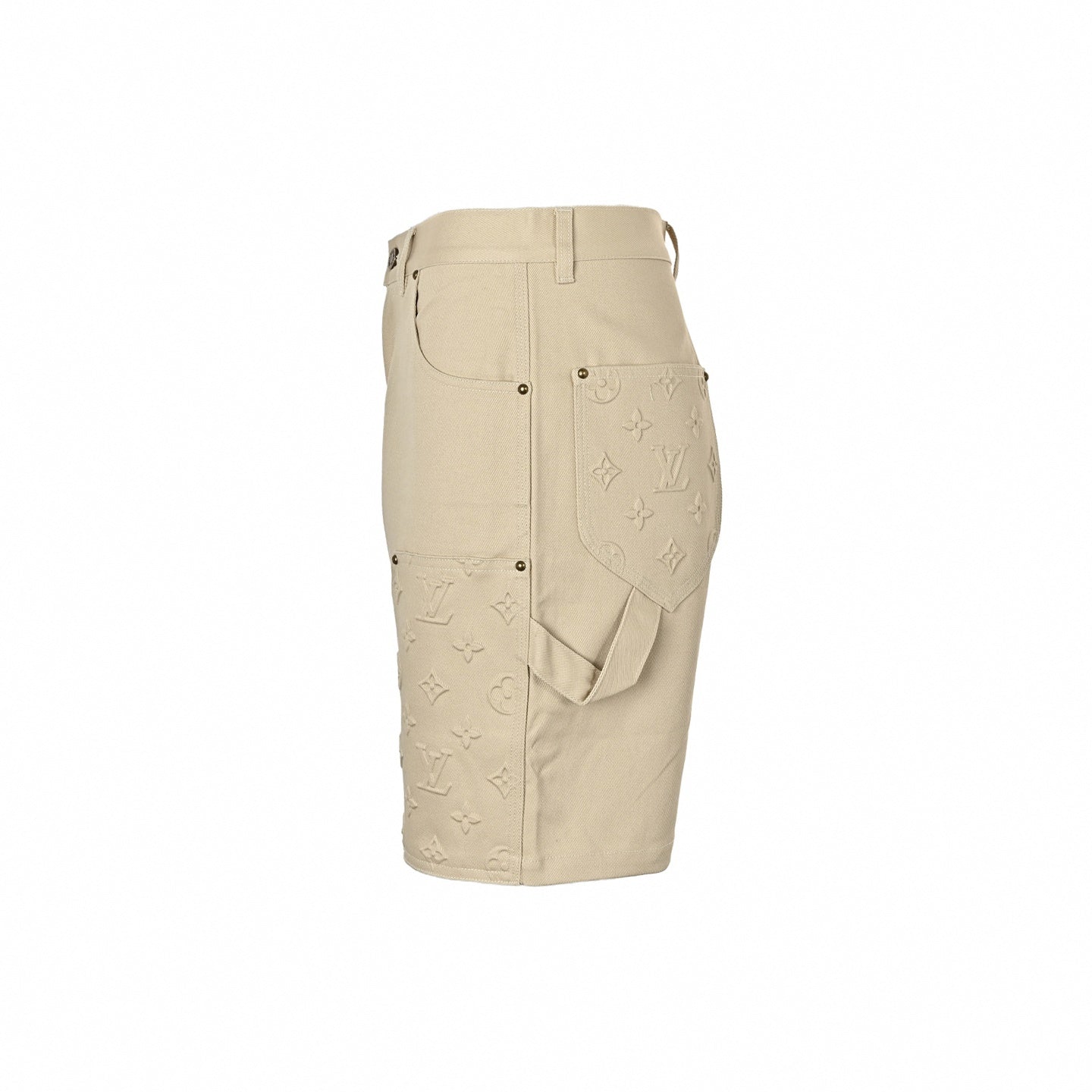 Embossed Monogram Carpenter Shorts | Beige