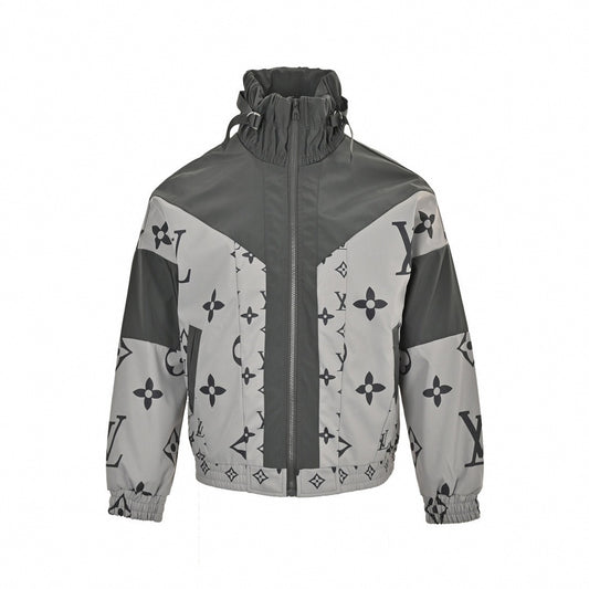 Oversized Monogram Color-Block Track Jacket