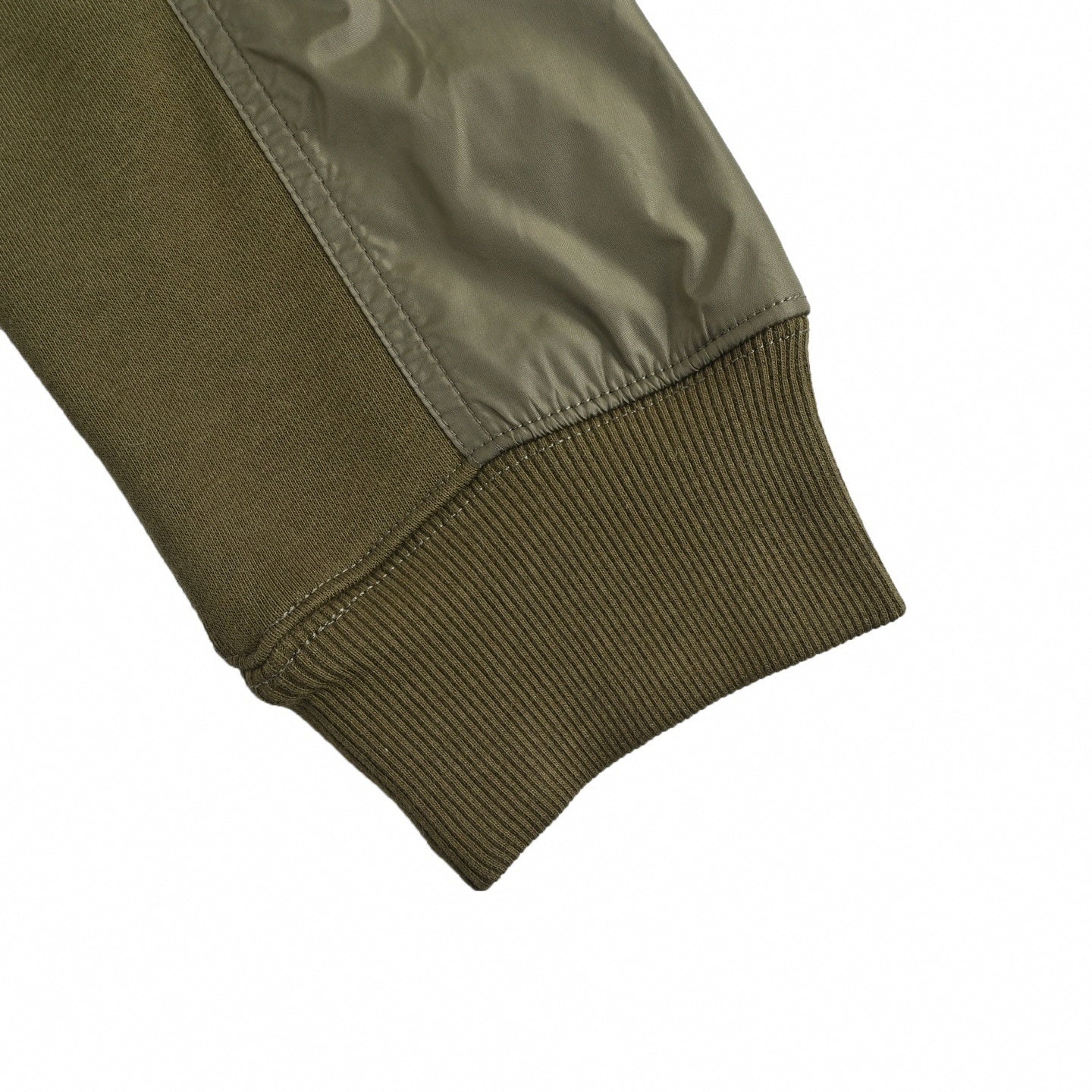 Nylon Panel Sleeve Pocket Crewneck