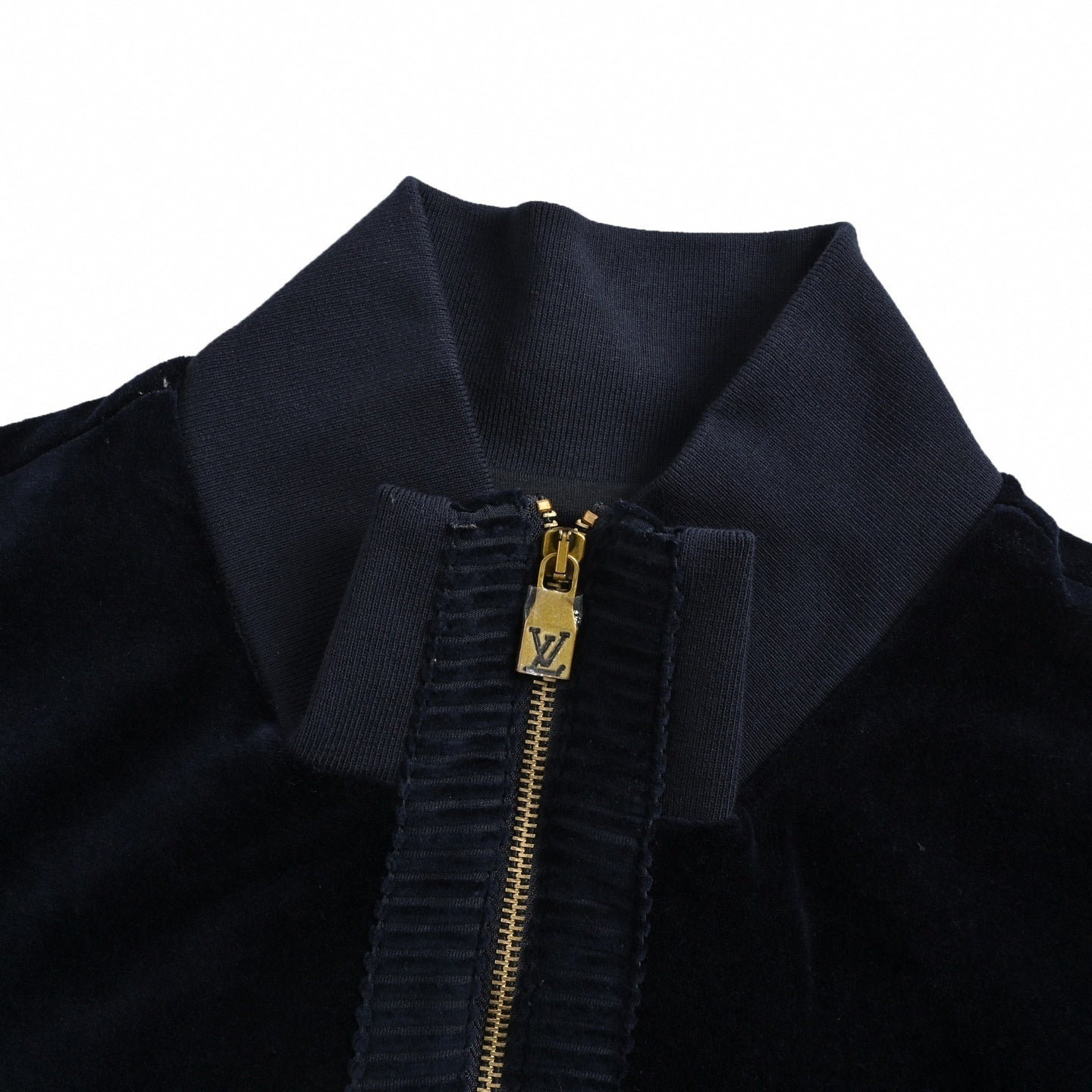 Velour Script Logo Zip-Up Jacket