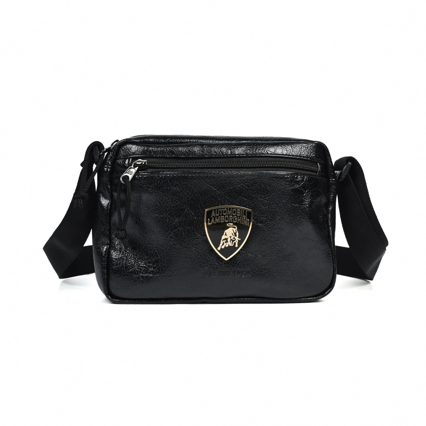 Lamborghini Shield Crinkled Crossbody | Black