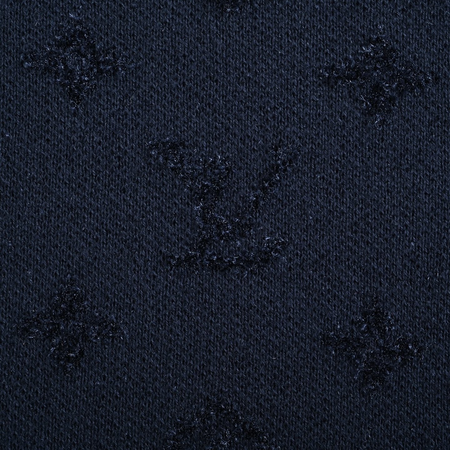 Monogram Intarsia Knit T-Shirt | Navy