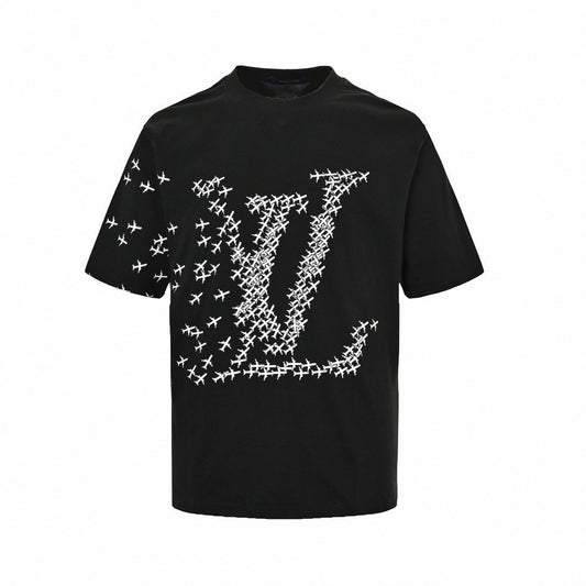 Airplane Motif LV Logo T-Shirt