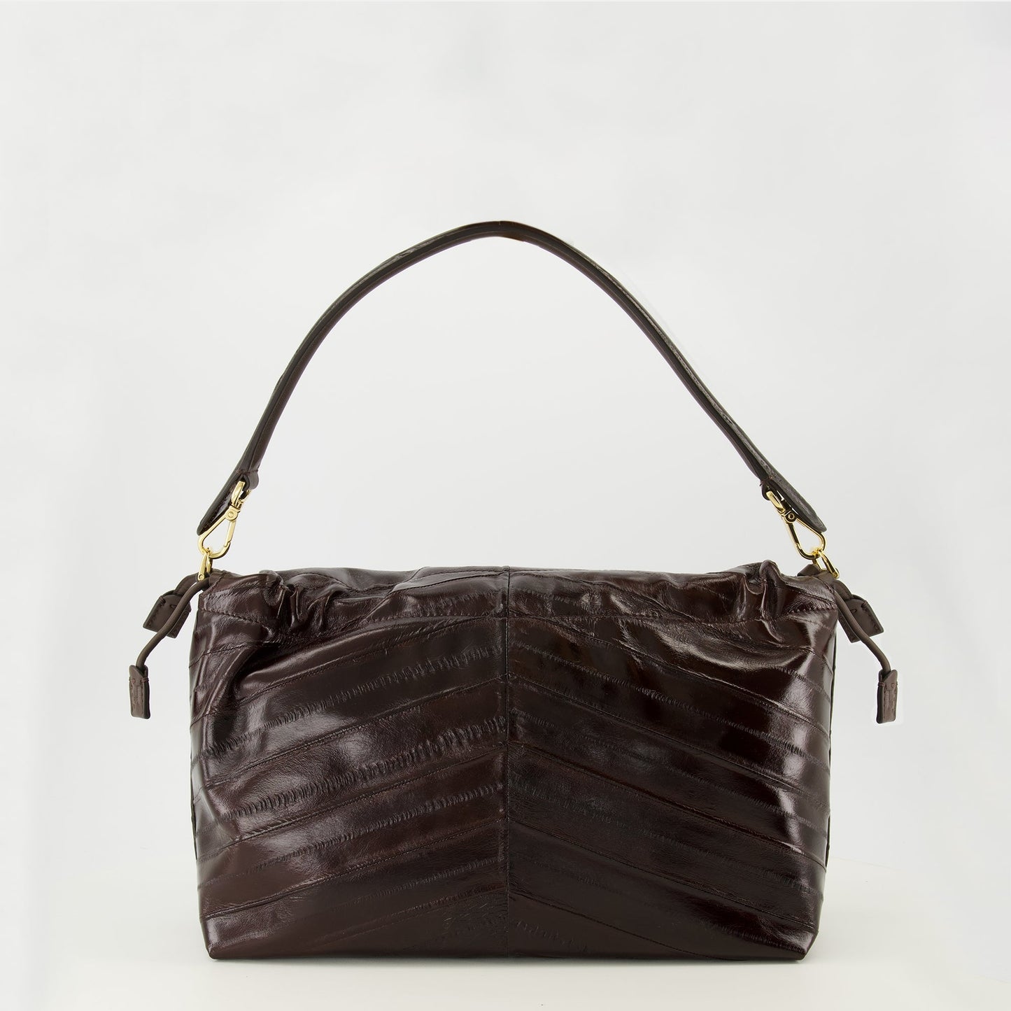 Brown Leather Mamma Baguette Bag