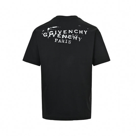 Distressed Offset Logo T-Shirt | Black