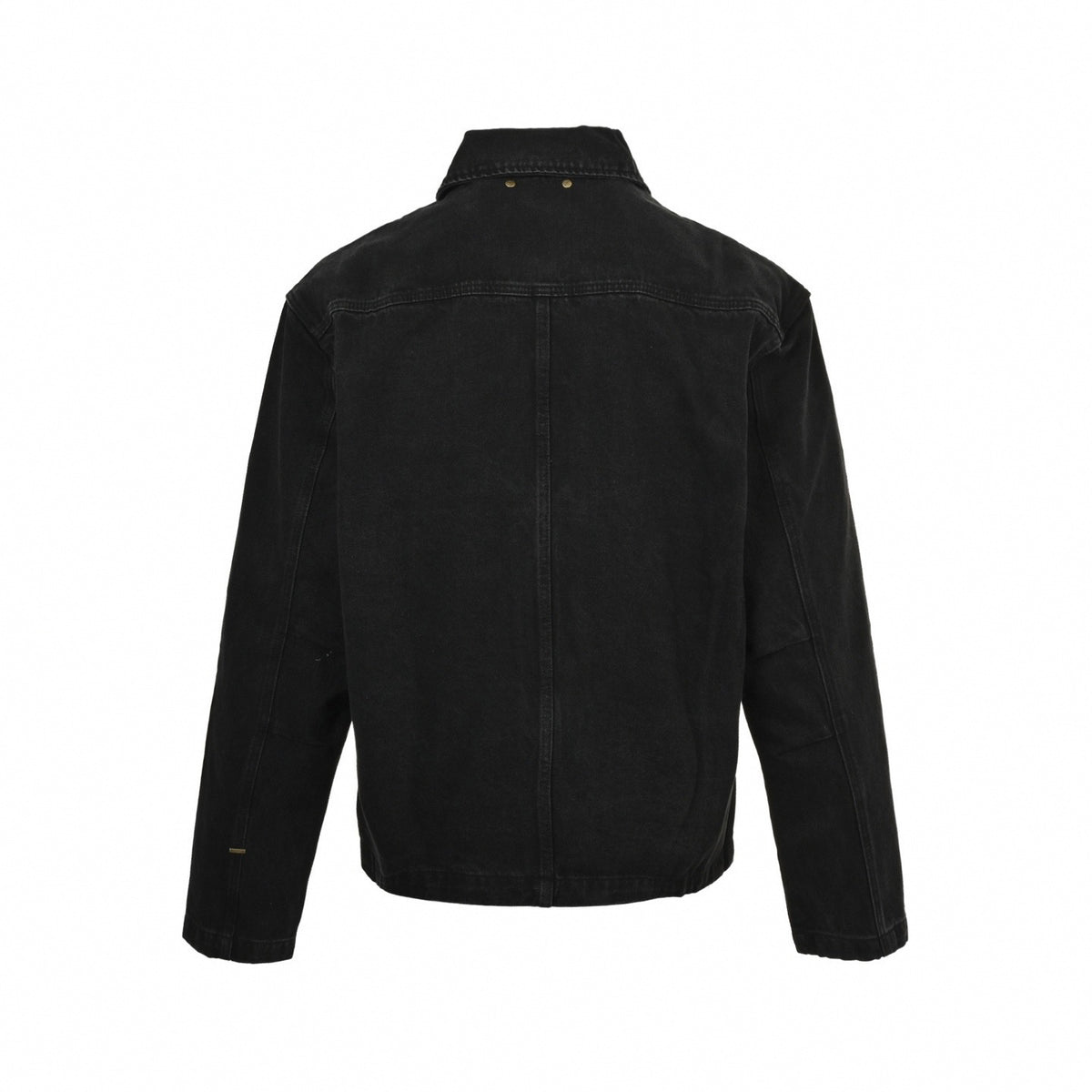 Monogram Panel Washed Denim Jacket in Black