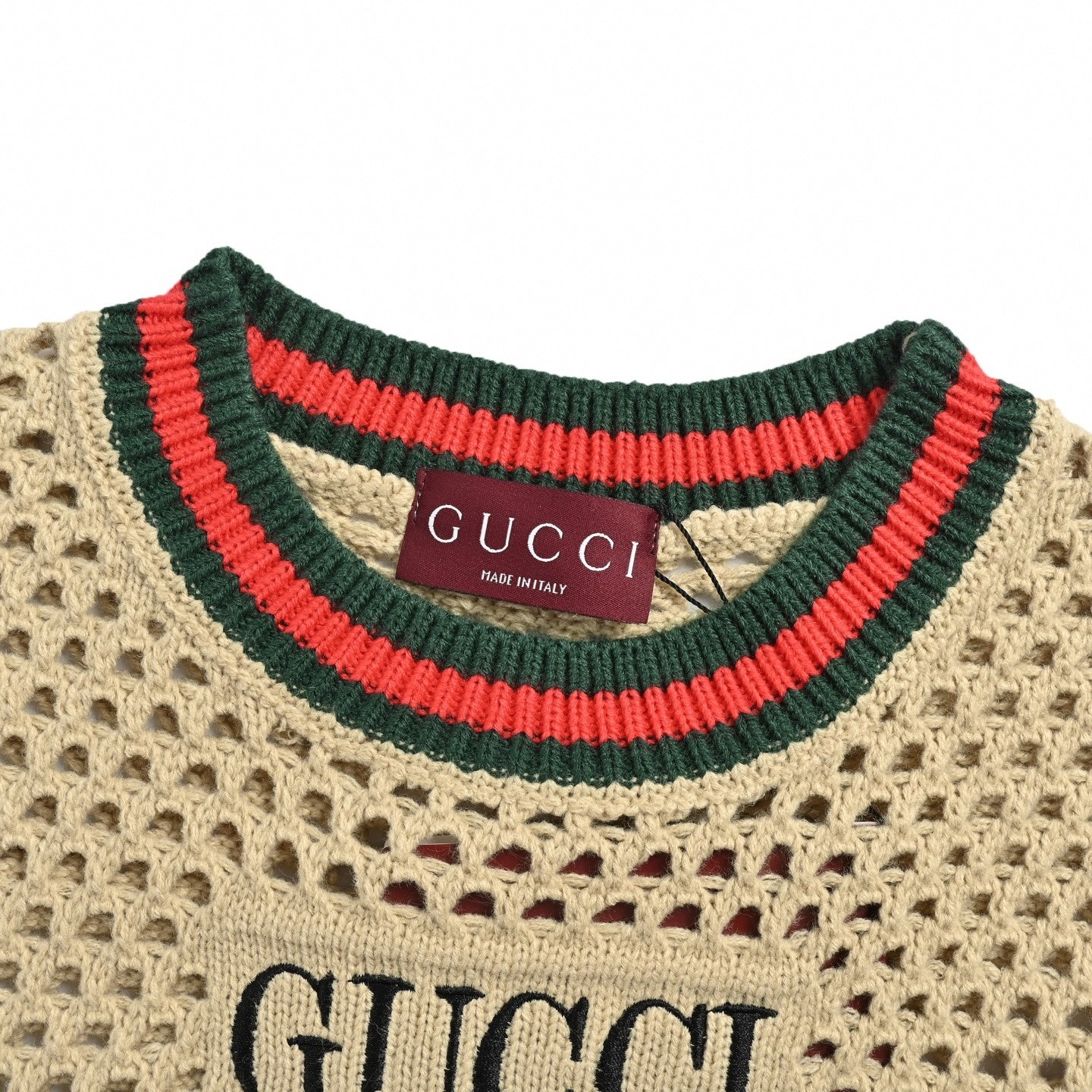 Web Stripe Crochet Knit T-Shirt – HauteRoma