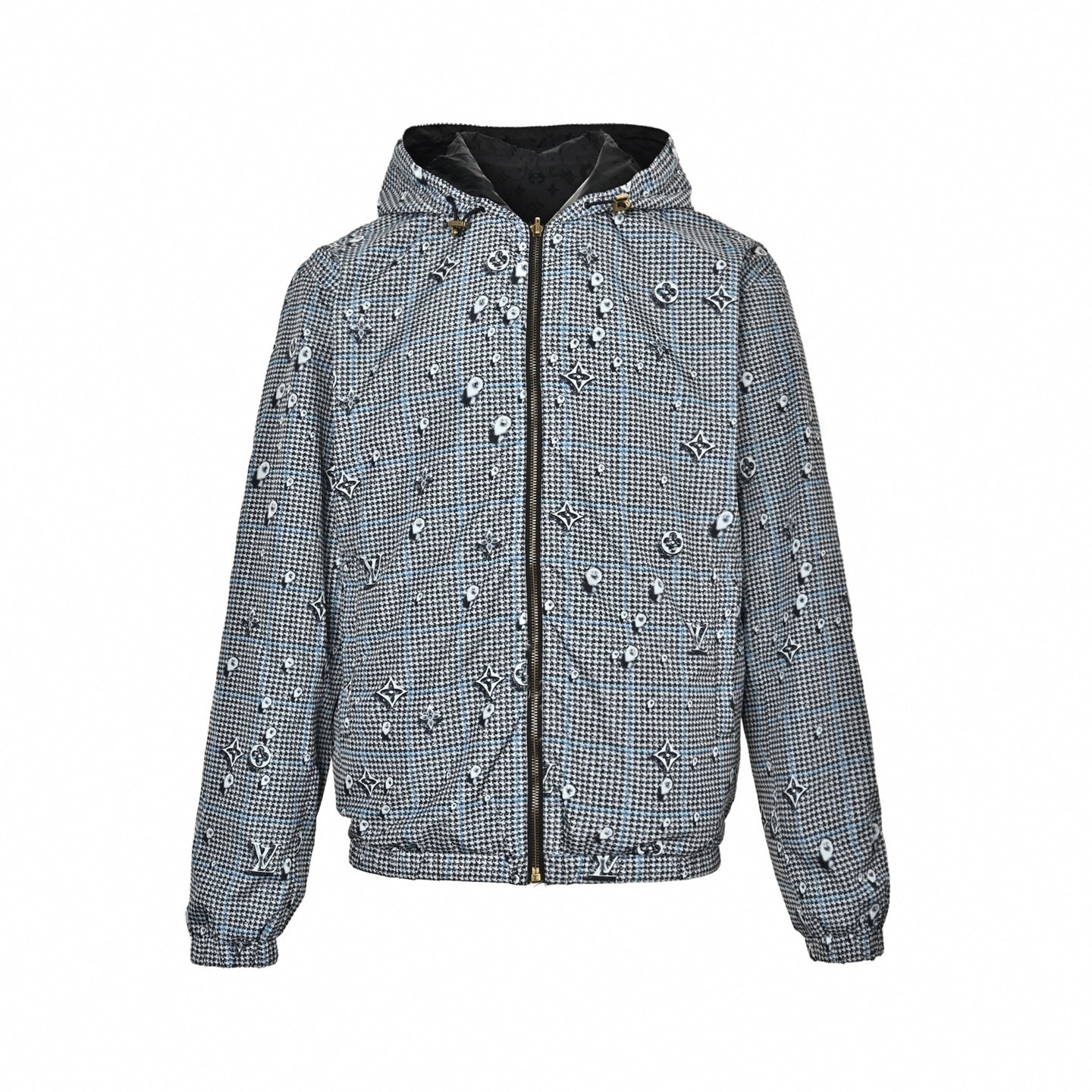 Reversible Houndstooth Monogram Windbreaker